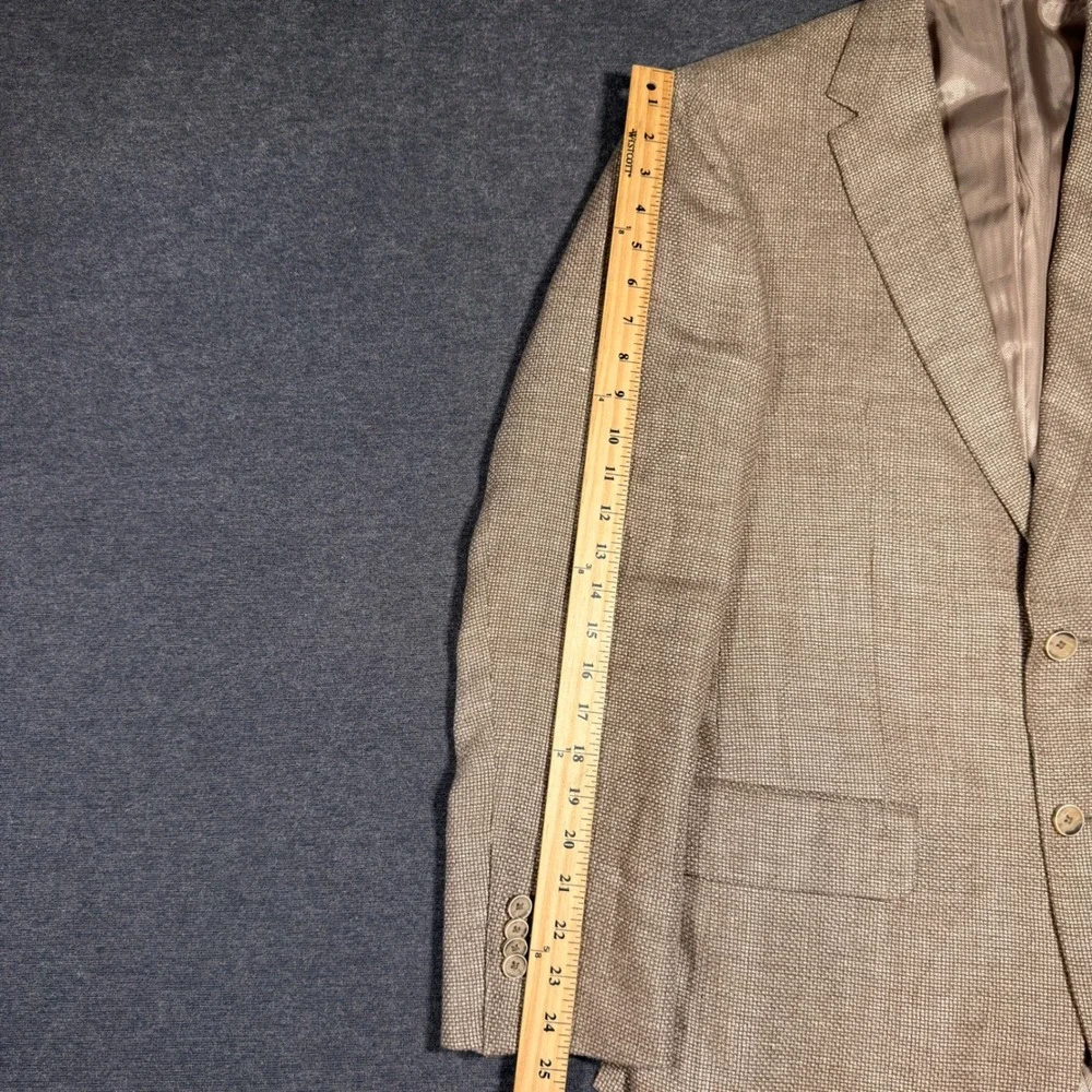 Joseph Abboud Blazer Men 39R Tan Linen Wool Summer Blend Fabric Tailored Fit